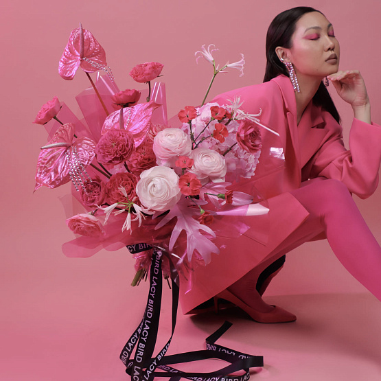 Signature Bouquet in the style of Valentino