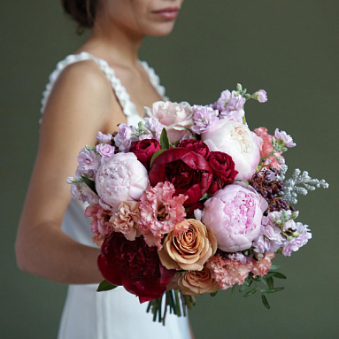 Burgundy-pink Bridal Bouquet