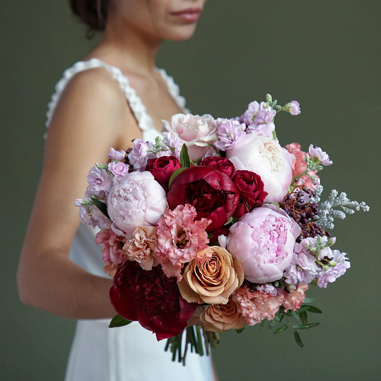 Burgundy-pink Bridal Bouquet
