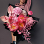 Signature Bouquet in the style of MONOCHROME pink