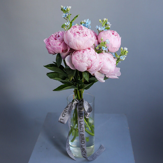 Peonies “Sarah Bernhardt” and Oxypetalum Bouquet