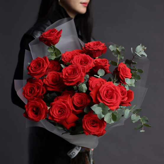 Nina Rose and Eucalyptus Mono Bouquet