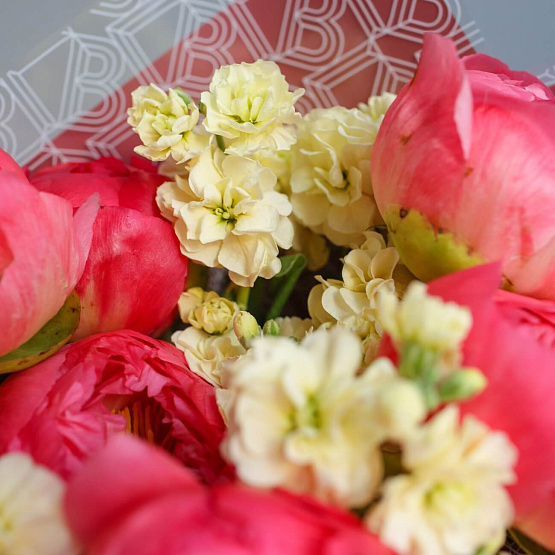 Peonies “Coral Charm” and Matthiola Bouquet