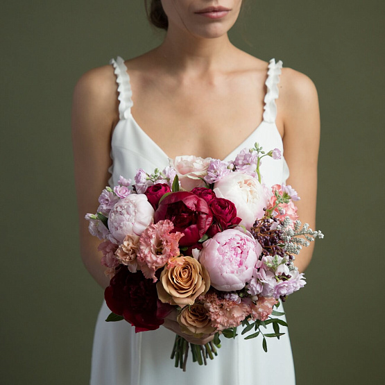 Burgundy-pink Bridal Bouquet