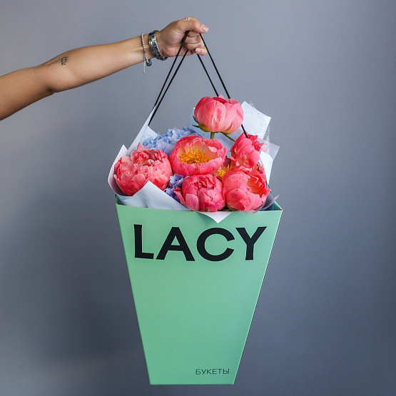 Peonies “Coral Charm” and Hydrangea Bouquet
