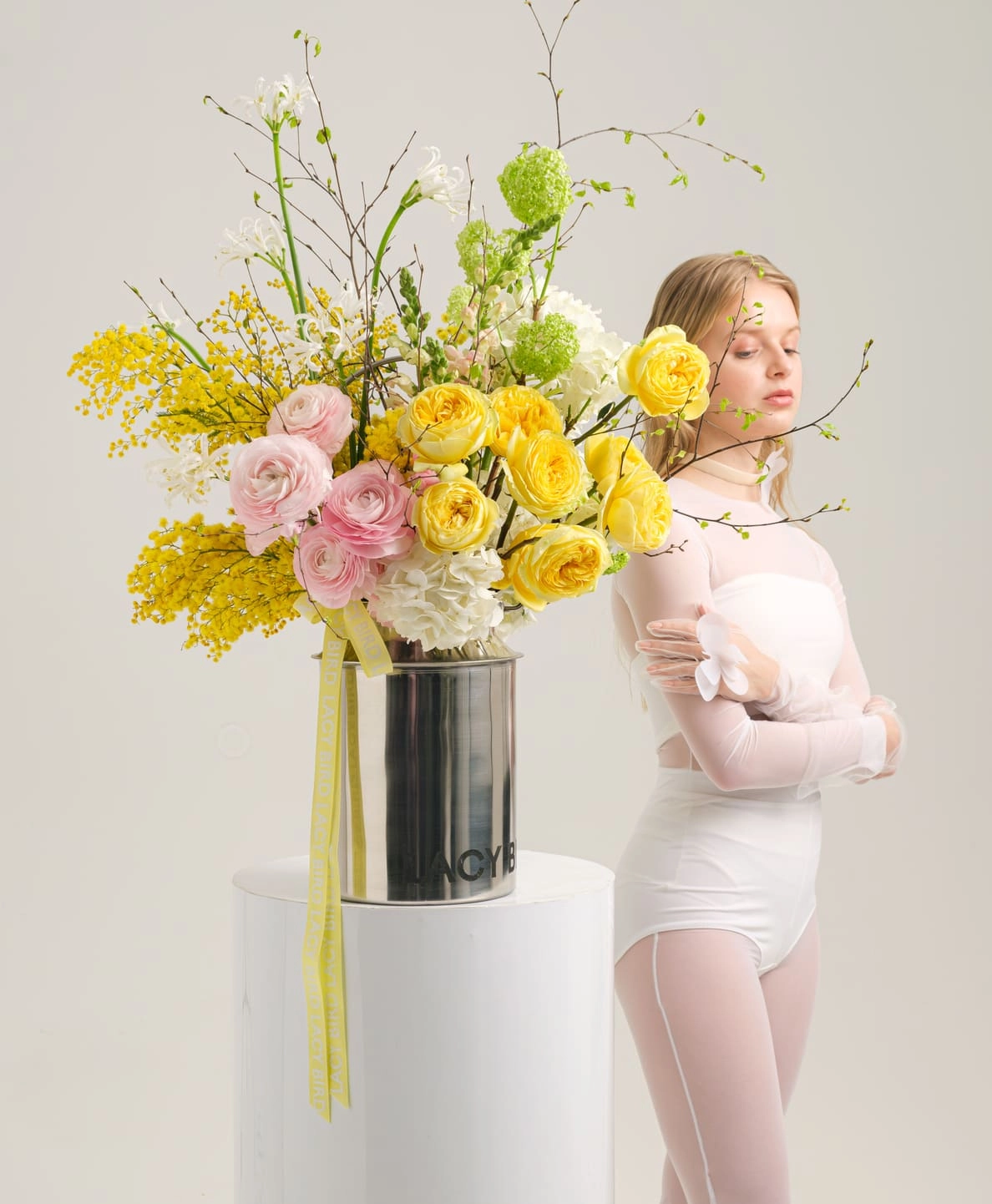 Cans with flowers